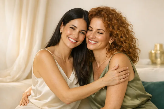 Dos amigas sonrientes: la Membresía Gold para cuidarte cada mes